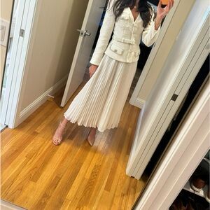 SELF-PORTRAIT
Pleated georgette and sequin-embellished midi dress